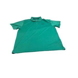 Under Armour Mens HeatGear Loose Fit Polo Shirt Green XXL Short Sleeve Golf